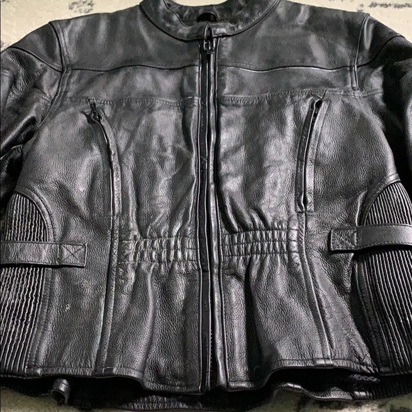 Leather Motorcycle Coat - Picture 2 of 4
